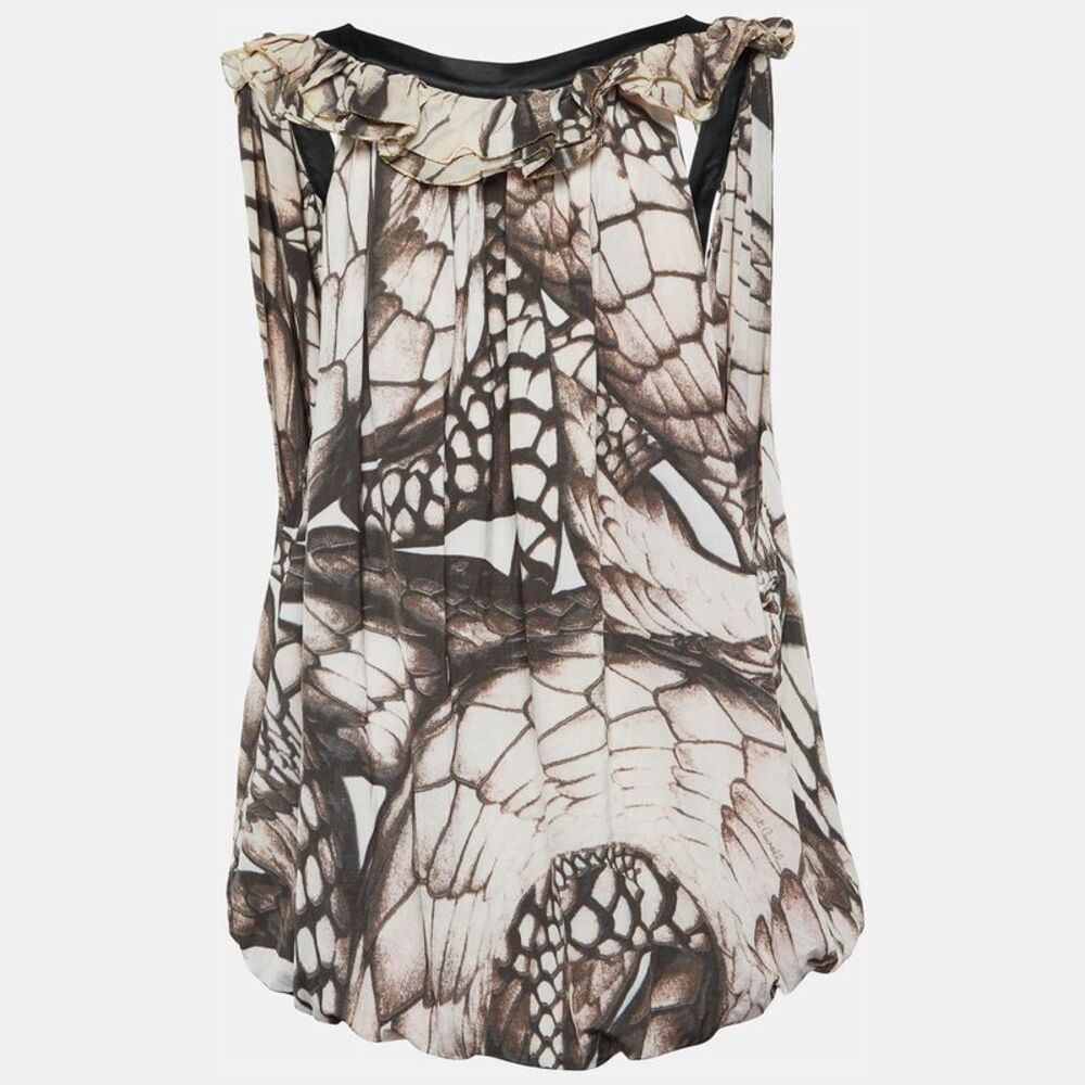 Just Cavalli Brown Printed Jersey Top L